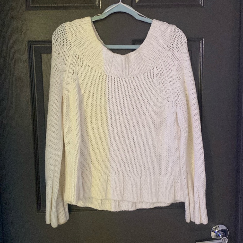 Free People Off Shoulder Chunky Ivory Sweater